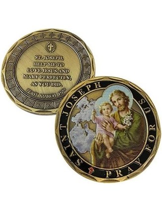 St Joseph Coin, Saint Joseph Catholic Challenge Coin, Religious Coin...