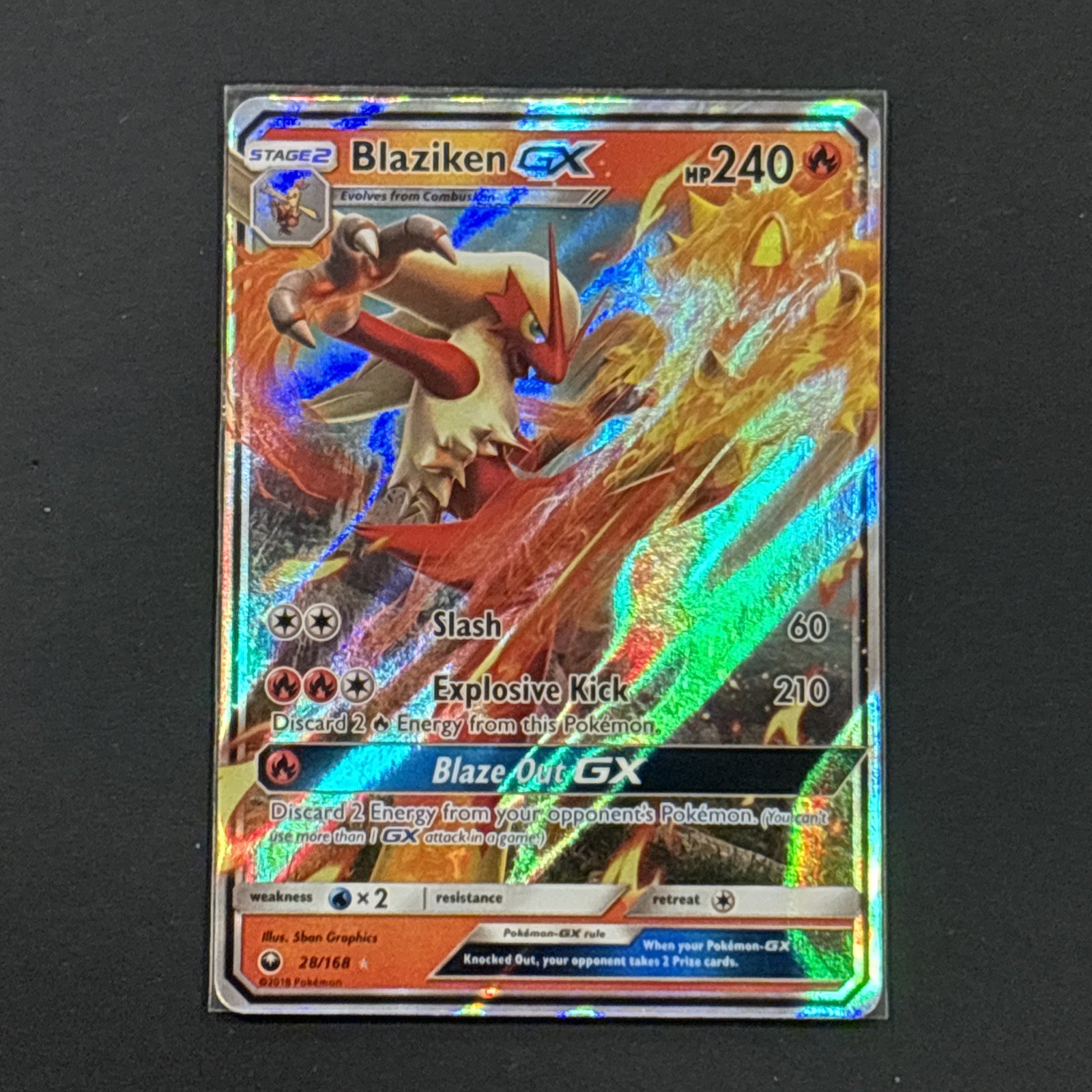 Blaziken GX 28/168 Celestial Storm Ultra Rare Holo English Pokémon