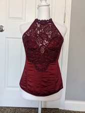 Shirley Of Hollywood Maroon Corset 32 B, C 