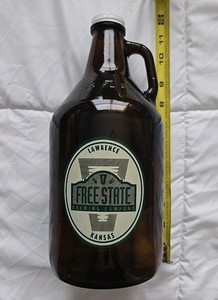 Free State Brewing Company Beer Growler Lawrence Kansas 64 FL OZ