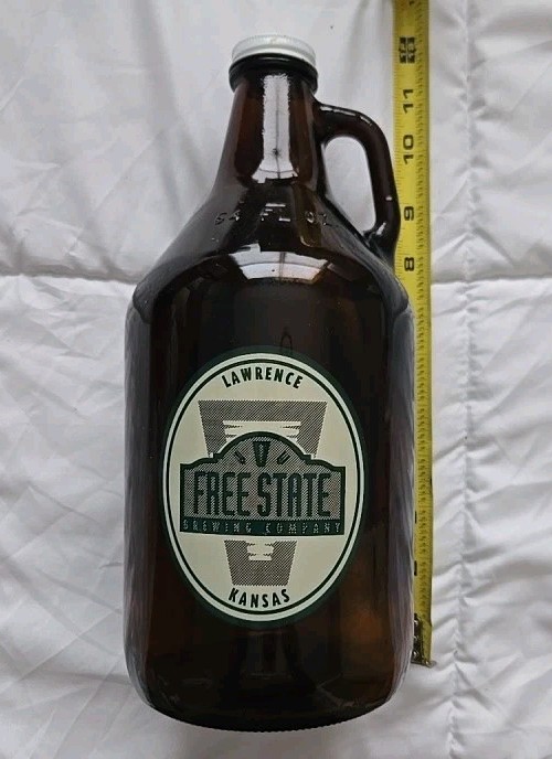 Free State Brewing Company Beer Growler Lawrence Kansas 64 FL OZ