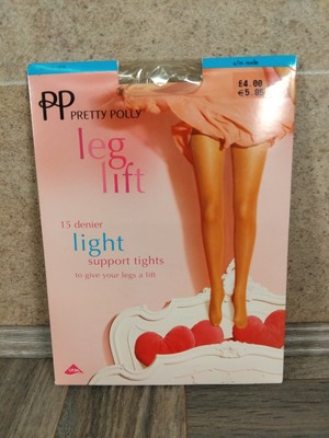 Pretty Polly Leg Lift Light Support Tights 15 Denier Nude Size S/M 