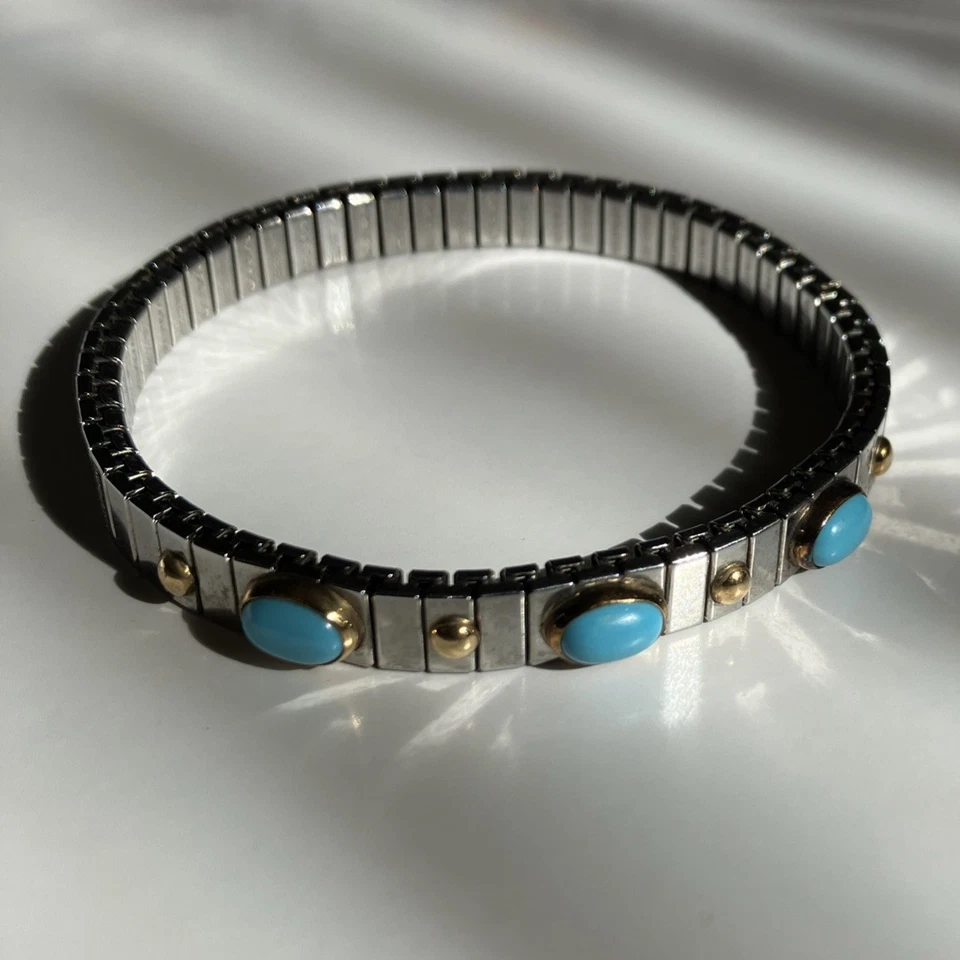 NOMINATION Womens Stainless Steel + 18K YELLOW GOLD Accent TURQUOISE Stretch - Image 2 of 4