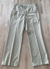 VTG Paul Stuart Trousers Mens (31” X 28”)Beige Cotton Twill Cuffed USA Made