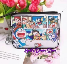 Doraemon Comic Book Collage ID Cardholder Coin Purse Keychain Wallet