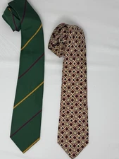 Mark Cross Vintage Silk Tie Lot – 2 Handmade Ties – England & Imported Silk