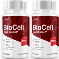 (2 Pack) Bio Cell Blood Health Support Supplement Capsules (120 Capsules)