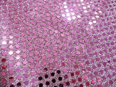3  YARDS PINK SHINY SEQUINED FABRIC 44'' WIDE COSTUME ECT.