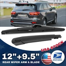 Black All Season Rear Windshield Wiper Arm Blade Set 12"+9.5" OEM Replacement