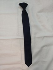 Boys clip on tie Dark Blue - 15" long x 1.7" wide