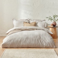 Yard Barton Gingham Check 100% Cotton Duvet Cover Set | Various Colours