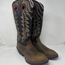 Tony Lama Tall Buckaroo Cowboy Boots Black Brown RR1002 Men’s Size 13D