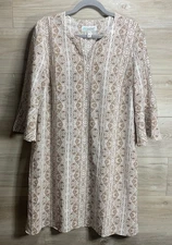 ☀️ Coolibar Tunic Dress w UPF +50 Sun Protection Size Large Lightweight Tan