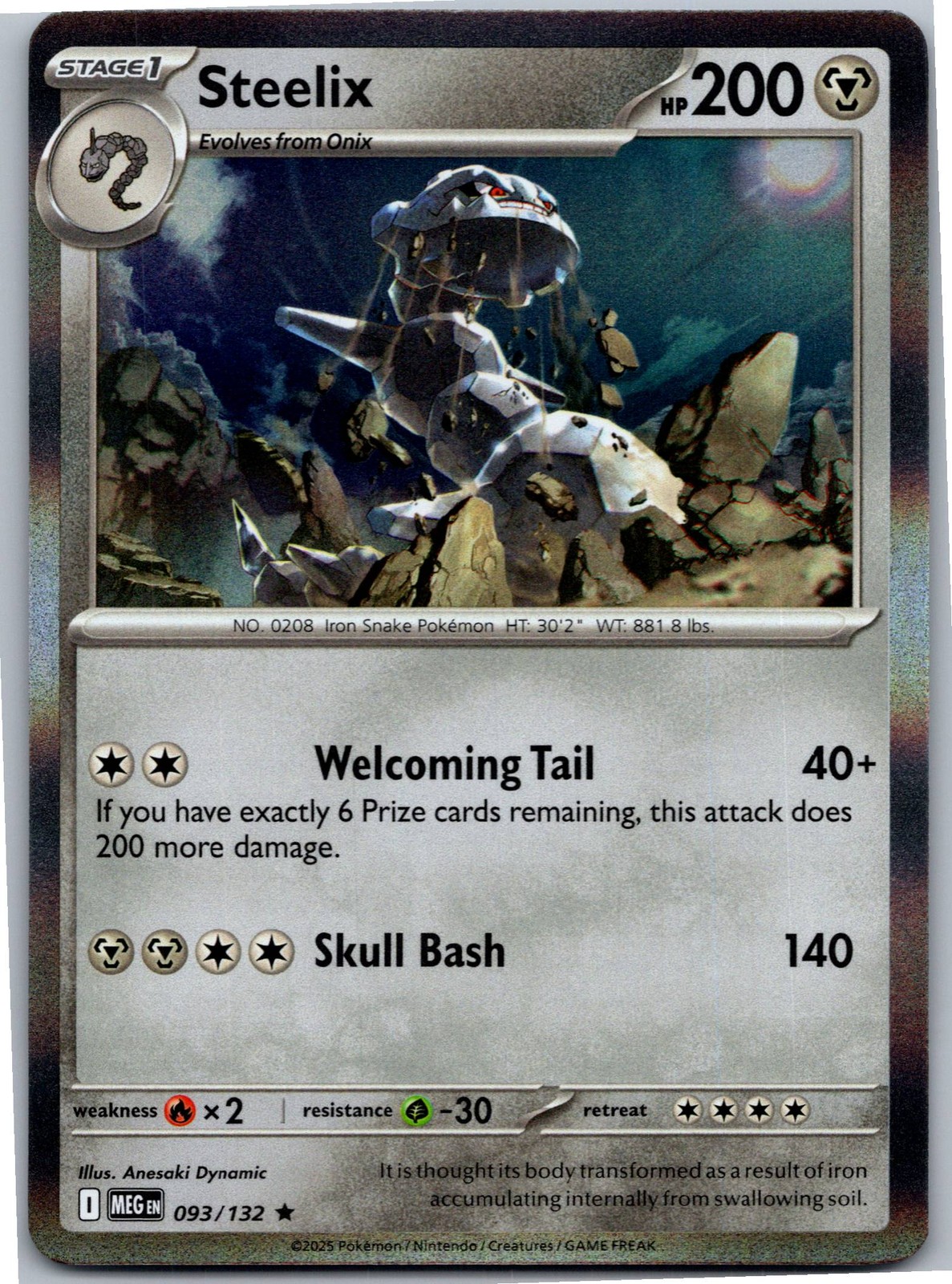 Steelix - - ME01: Mega Evolution 093/132 - Rare - NM Pokémon TCG