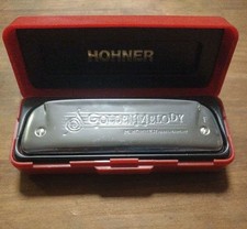 HOHNER Golden Melody Harmonica Key F Made in Germany w/ Original Case Tested