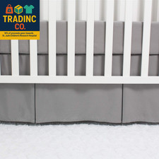 Microfiber Baby Crib Skirt with Box Pleated Long Sides, Soft Breathable Dust Ruf