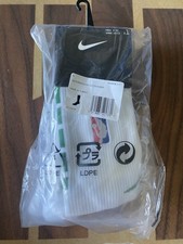 Nike NBA Authentic L Knee Socks White Green Power Player Team Issued On Court