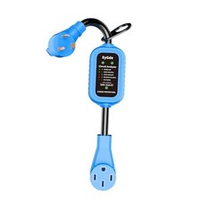 30 Amp to 50 Amp RV Adapter with Surge Protector 5000J, NEMA TT 30M/50F Blue