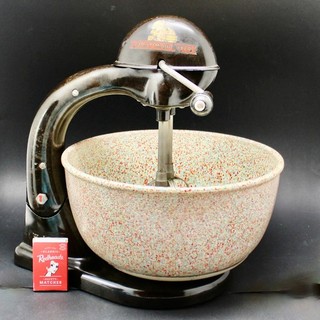 Vintage 1930s Bakelite Green Mottled 'THE DAILY MAID MIXER' with Speckled Bowl