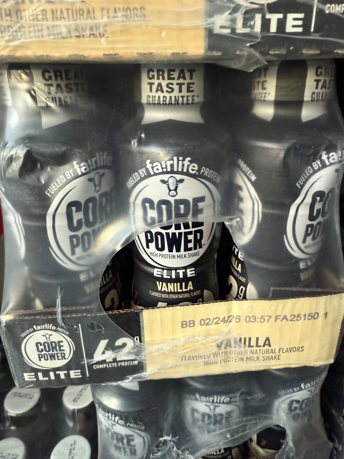 Core Power Elite High Protein Shake, Vanilla, 42g Bottle, 14oz, 12pk Short DATE