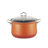 Riess Fleischtopf Hoch Mit Glasdeckel Ø20Cm 3,5 Liter Emaille Nouvelle Corall