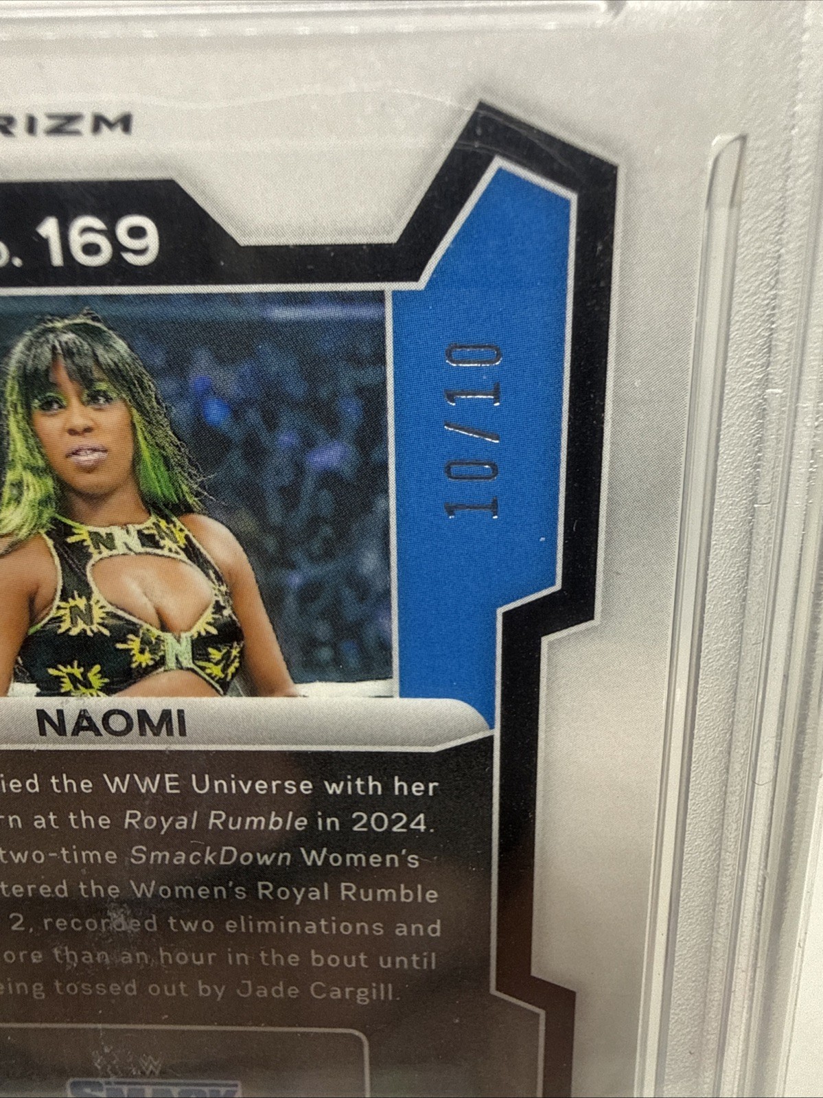 2024 Panini Prizm WWE - Naomi #169 Gold under Card Prizm #10/10 PSA 10 view 12