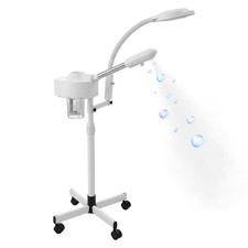 360 Professional Facial Steamer On Wheels w/ Hot Mist Function LED Light Stand