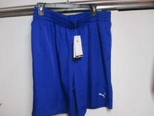 PUMA MENS DRI-CELL WOVEN ATHLETIC SHORTS (XL) NWT ALL BLUE W/WHITE CLASSIC LOGO