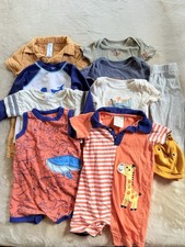 Baby Boy Clothes Lot Mixed Brands 6-9 Months Bodysuits 9 Pcs