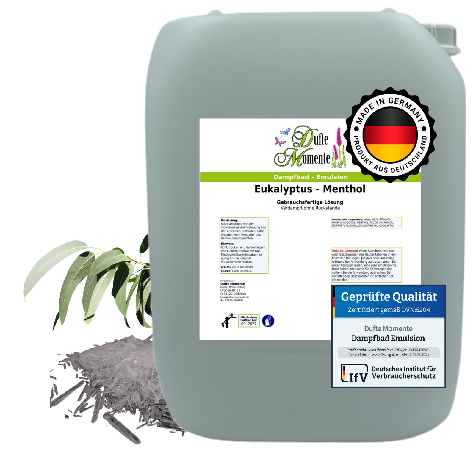 Dufte Momente Dampfbad Emulsion Eukalyptus-Menthol | Wellness Duft für zuhause