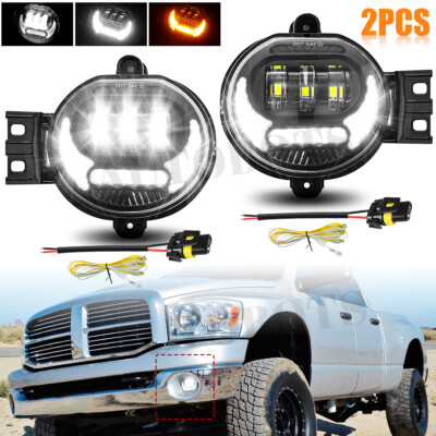 LED Fog Lights DRL Lamps For 2002-2008 Dodge Ram 1500 2003-2009 Ram 2500 3500