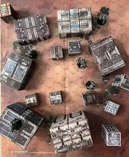 BATTLETECH -Alpha Stike box set- Complete Set of 15 fold-up cardboard buildings
