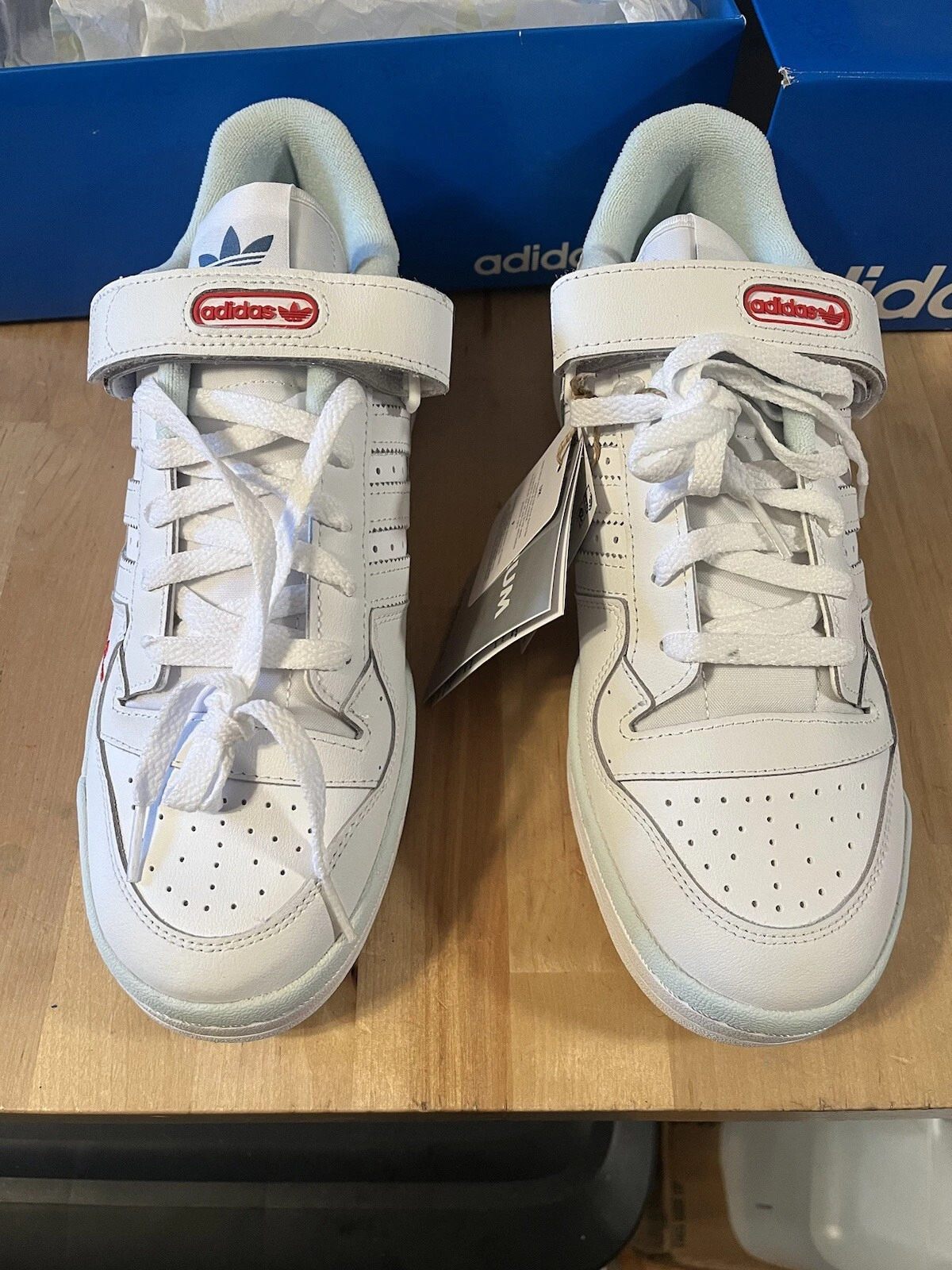 Adidas Forum basse bianche rosse 9 5 nuove