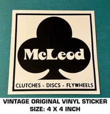 MCLEOD CLUTCHES - DISCS - FLYWHEELS-VINTAGE ORIGINAL VINYL DECAL STICKER-RACING