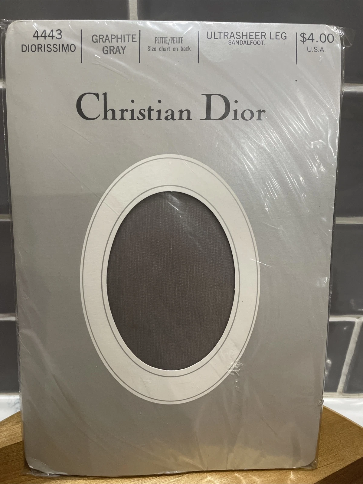 Pantalon vintage Christian Dior gris graphite petite diorissimo 4443 UltraSheer