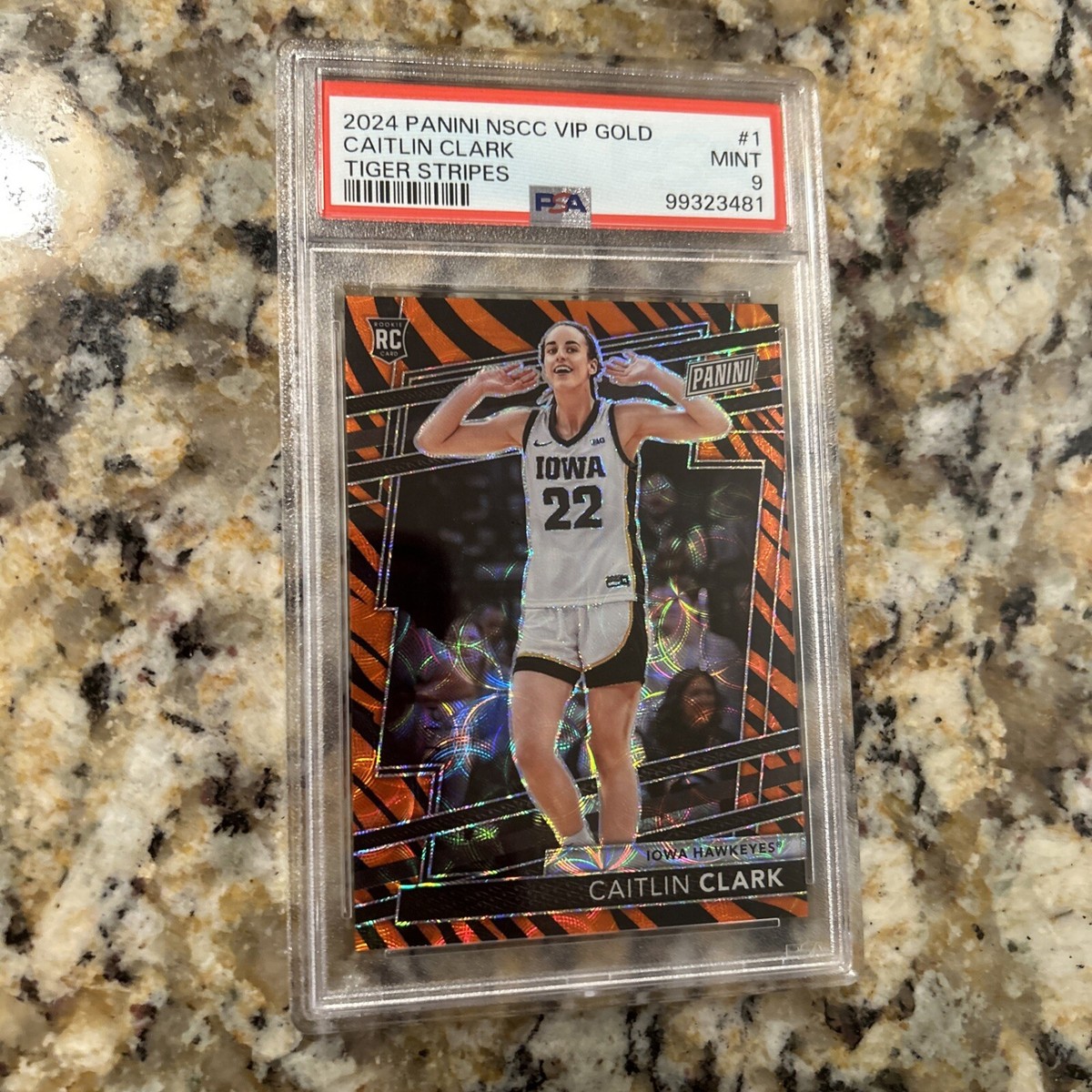 Caitlin Clark VIP Gold Tiger Stripes SSP VERY RARE MINT PSA 9