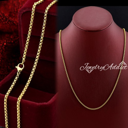 24K GOLD FILLED 2MM BOX CHAIN 60CM for 