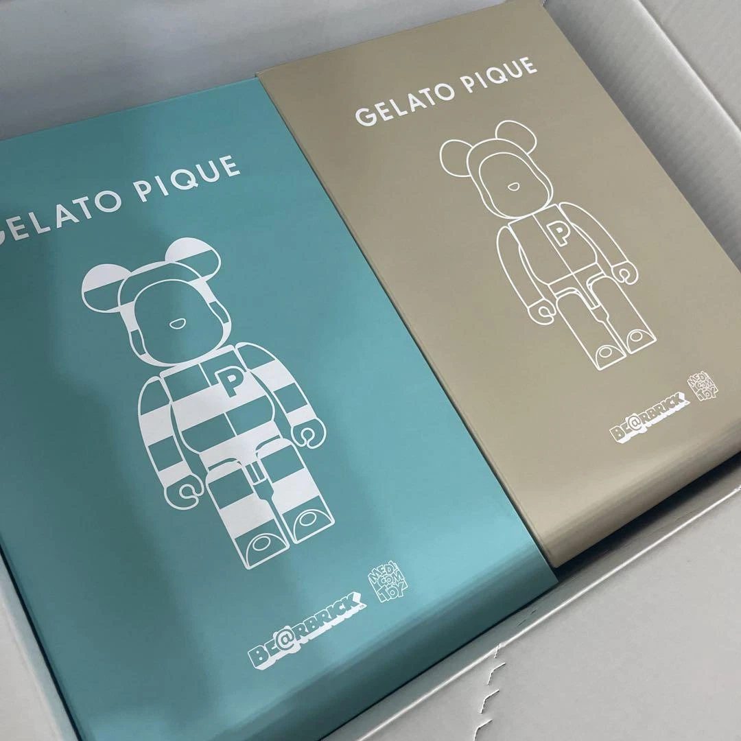MEDICOM TOY BE@RBRICK × GELATO PIQUE 400% MINT / BEIGE Set of 2