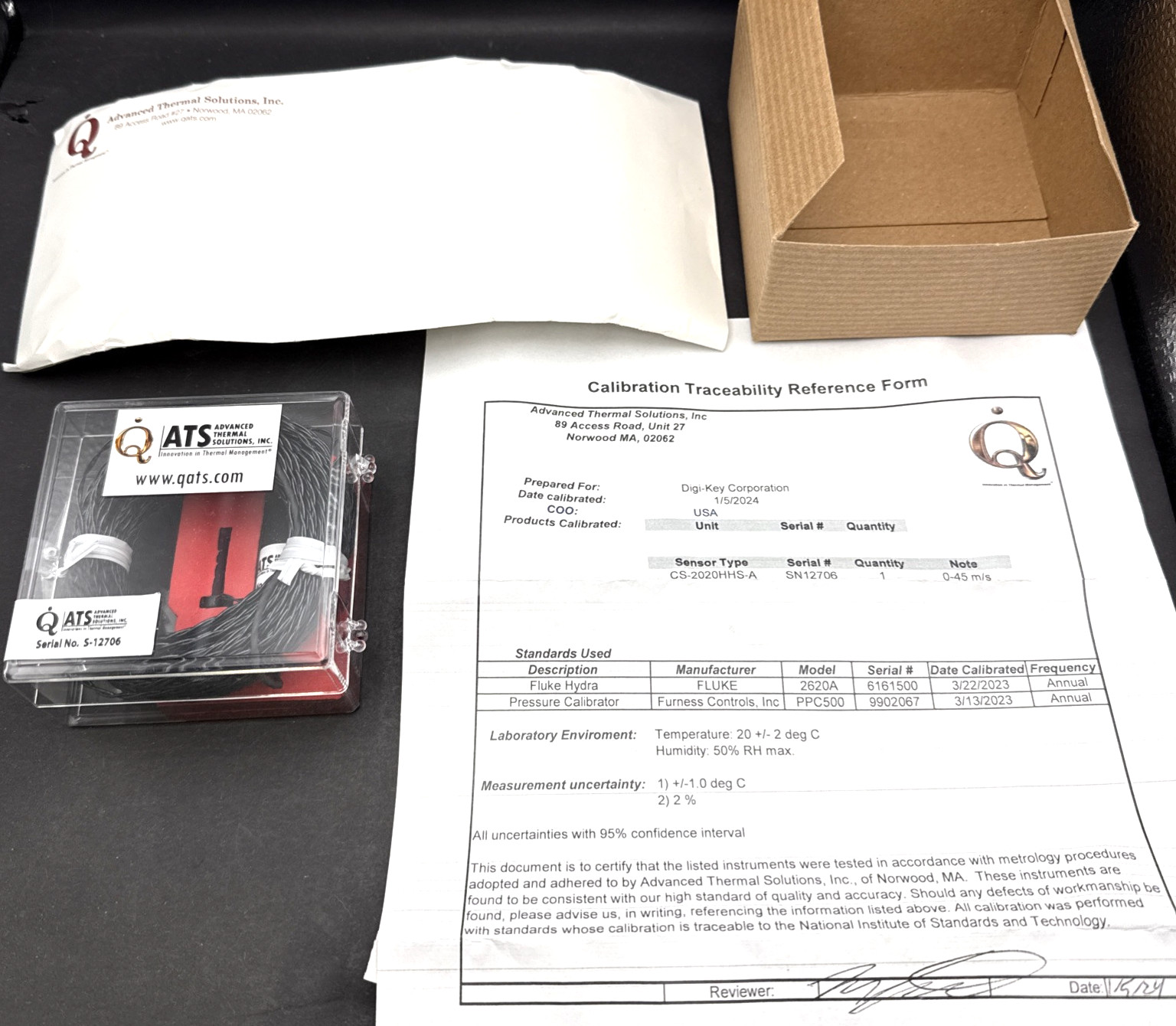 Advanced Thermal Solutions ATS Candlestick Sensor Temp Velocity CS-2020HHS-A NEW