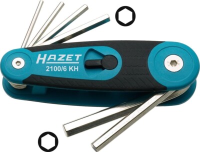 HAZET HEX WRENCH SET FOLDING TYPE (2.5, 3.0, 4.0, 5.0, 6.0, 8.0mm) 2100/6KH