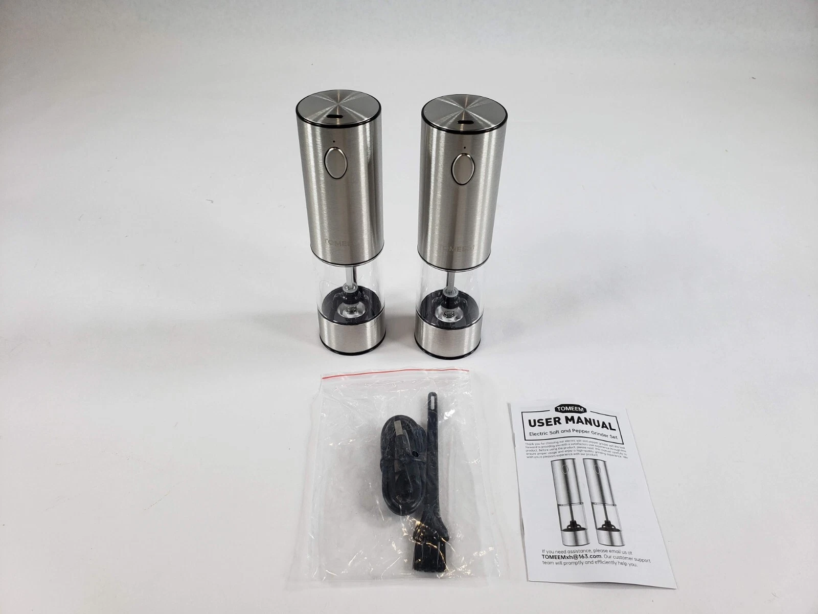 TOMEEM Upgraded Larger Capacity Electric Salt and Pepper Grinder Set Adjustable