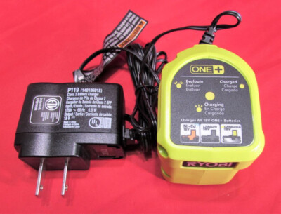 RYOBI ONE+ 18V 18 VOLT P119 DUAL CHEMISTRY NICAD & LION BATTERY CHARGER ...