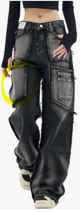 Baggy Cargo Pants for Women Girls Wide Leg Jeans Y2k Hip Hop Streetwear Low Rise-image