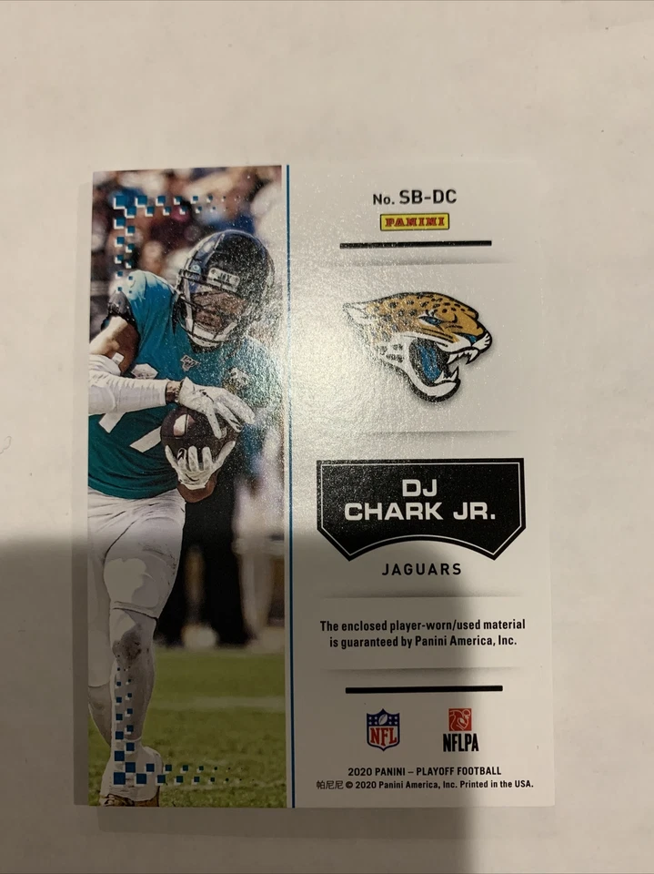 2020 Panini Playoff DJ Chark Jr 16/50 4 Color Relic Patch SP - Image 2 of 2
