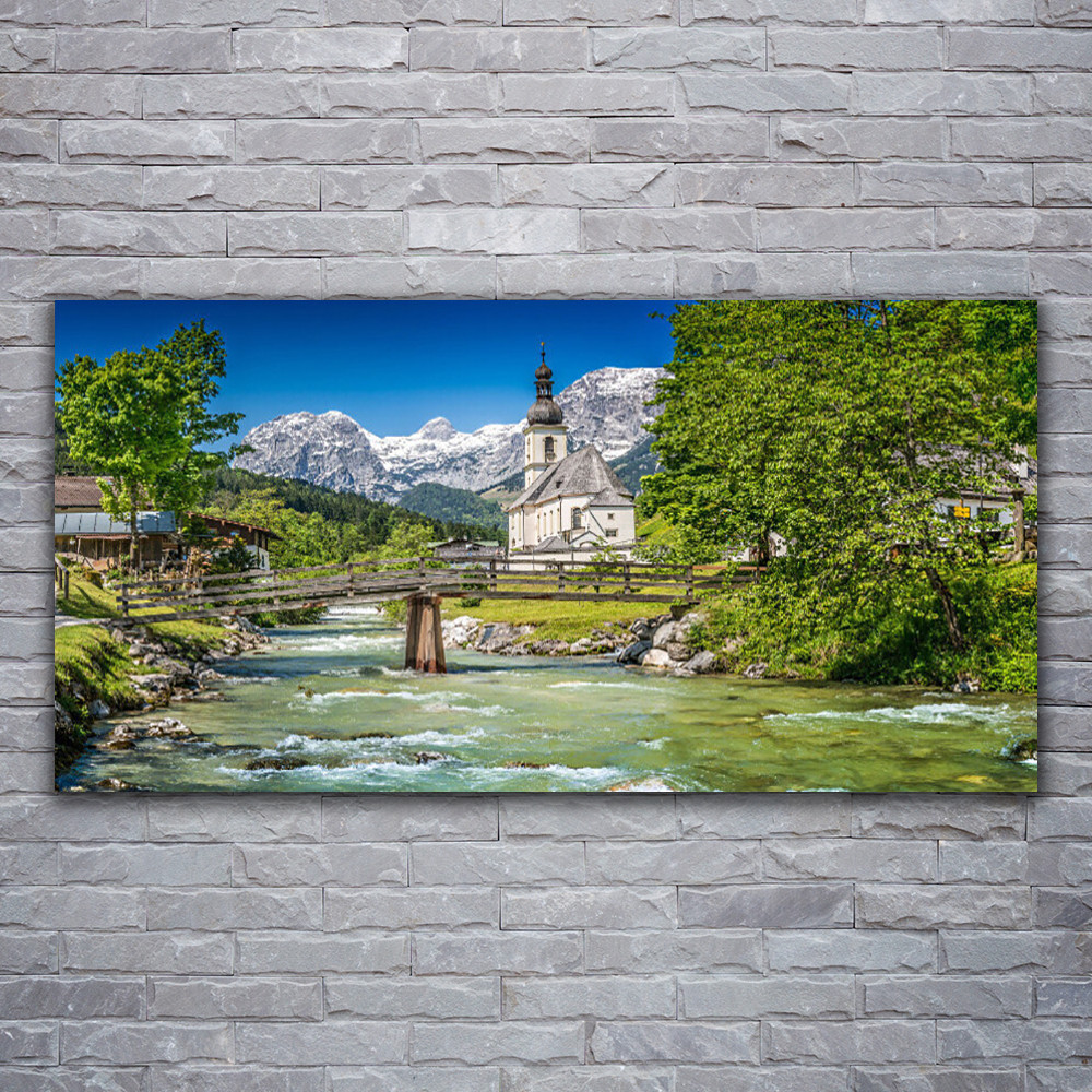 Impression sur verre acrylique 120x60 de lac et nature pour une déco de salon zen