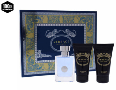 Versace Pour Homme Signature 3pc Gift Set Cologne 1.7 oz + Shampoo + After Shave