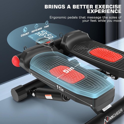 Steppers for Exercise Hydraulic Mini Stepper with LCD Monitor &Resistance Band - Picture 6 of 9