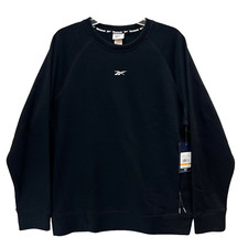 Reebok Classic Comfort Crew Sweatshirt Men's Size M - Black Zip Pocket Raglan