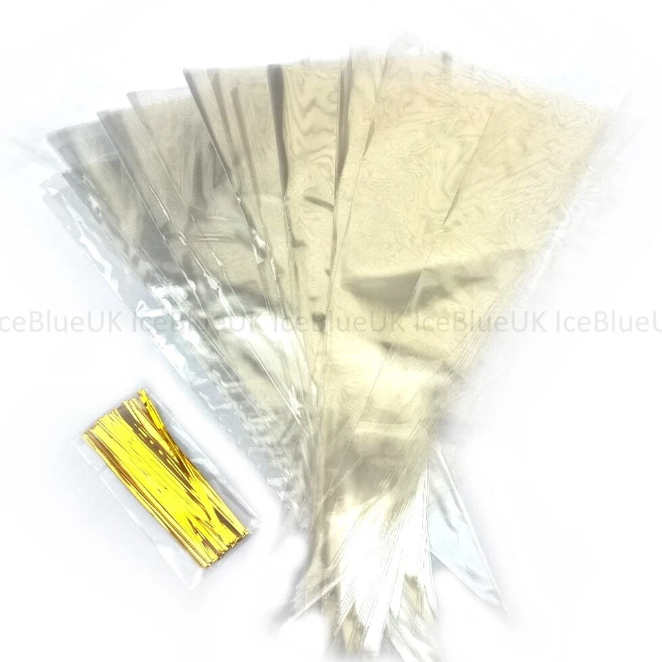 Party Cone Sweet Bags LARGE 37cm*18cm Cellophane Birthday Candy Wedding Favours - Image 2 of 3