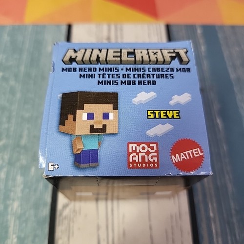 Mattel - Minecraft STEVE Mob Head Boxed Mini Figures 2001 - STEVE - 1" Collectab - Picture 2 of 6
